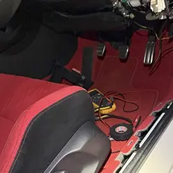 Dashcam installation with external battery for parking mode recording